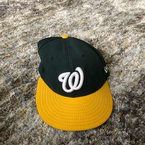 Yellow and green Washington Nationals New Era fitted hat 7 1/8